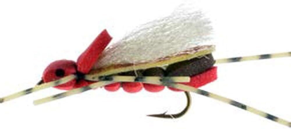RiverBum Hopper Fly Fishing Flies Assortment Kit with Fly Box, Triple Decker, Clodhopper, Chernobyl, Hopper Parachute - 20 Piece with Fly Box