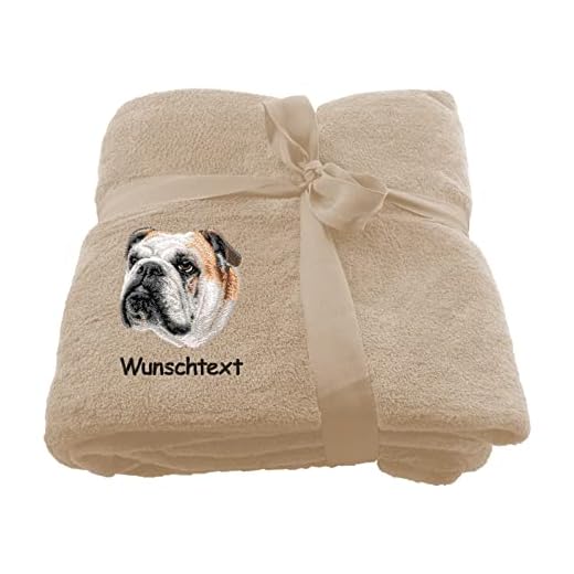 Generic filt engelsk bulldog-M2 + önskad text, 130 x 180cm, sand