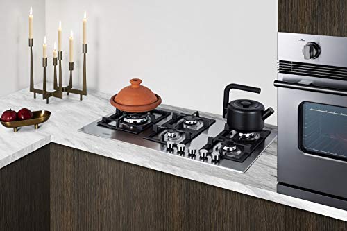 Summit Appliance Gcj536Ss 34" Wide 5-Burner Gas Cooktop, Stainless Steel, Sealed Burners, Wok Ring Included, Dual-Ring Burner, Front-Of-Unit Controls, Built-In Installation, Conversion Kit Included #TOP1