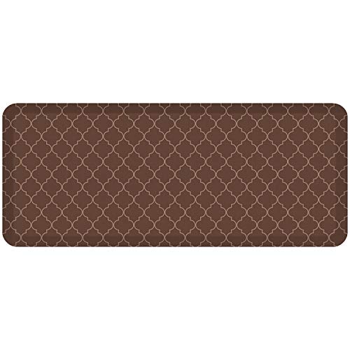 GelPro Anti-Fatigue Designer Comfort Kitchen Floor Mat, 20x48, Trellis Walnut Stain Resistant Surface with 3/4 Thick Ergo-Foam Core for Health and Wellness