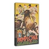 ZJIXAOSD Pamplona - Lienzo con impresión de festival de toros de España, póster moderno para pared, pinturas para sala de estar, dormitorio, decoración de 20 x 30 pulgadas (50 x 75 cm)
