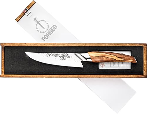 Forged Cuchillo de chef Katai, 16 cm, de acero japonés VG10, forjado a mano en 5 capas, empaquetado en una lujosa caja de madera