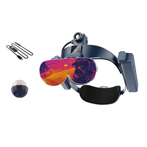 YWYLL 384x288 1500M Thermal Night Vision AR Glasses, AR Thermal Goggles for Hunting, Fishing & Repairs, 48MP POV Camera 5X Zoom (Midnight Blue)