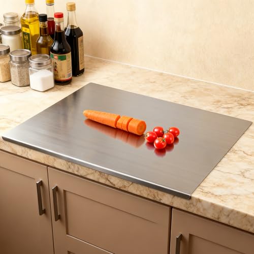 GVUHR 304 Stainless Steel Cutting Board for Kitchen- Large L-Shaped ...