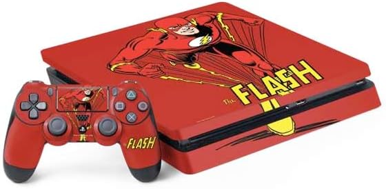Skinit Decal Gaming Skin Compatible with PS4 Slim Bundle - Officially Licensed DC Comics The Flash Action Pose Design