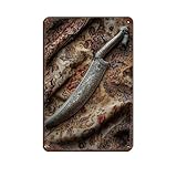 Letrero de metal clásico sij kirpan para decoración de pared del hogar, 20 x 30 cm