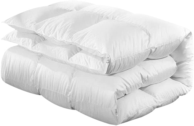 Giselle Bedding Duck Down Quilt, 700GSM King Feather Comforter Doona Duvet Cover Quilts Winter Blanket for Bed, Soft Cotton Covers Lightweight Breathable White