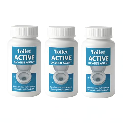 Image of Toilet Active Oxygen Agent - Powerful Toilet Bowl Cleaner Powder for Deep Descaling, Stain Removal & Odor Control | Foaming Toilet Cleaning Formula ((pack of 3))