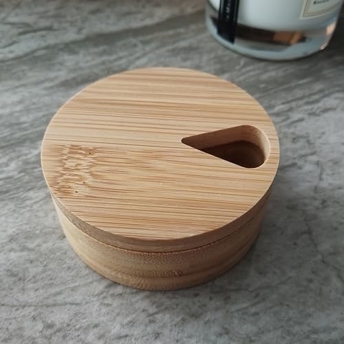 Image of fashciaga Bamboo Wood Daily Weekly Vitamin Medicine Pill Organizer Case Box,Kitchen Salt Spice Cellar Containers,Earring Ring Jewelry Storage Decorative Box (Small)