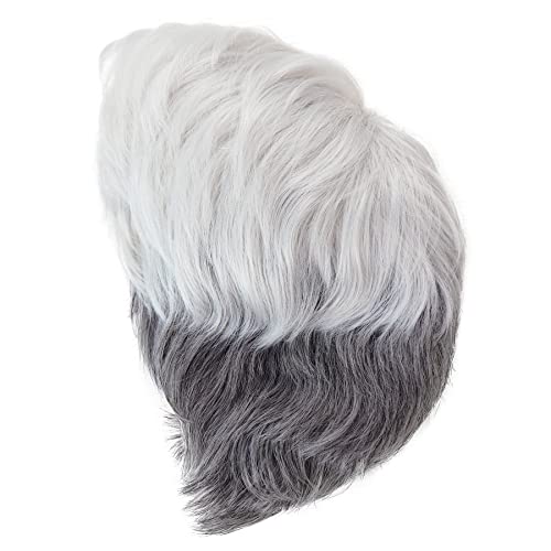 Gnimegil Short White Wigs For Men Ombre Silver Blanche Wig Male's Toupees Halloween Costume Older Man Wig Guys Wig Natural Side Part Synthetic Wig Seniors Hair #TOP5