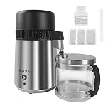 Bonnlo【Upgraded】4L Countertop Water Distiller Machine w/Glass Container, Distilled Water Purifier Filter for Home Use, All Stainless Steel Interior Distilling Pure Water Maker, 220V 750W (Silver)