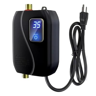 Tankless Water Heater Electric, 110V 3000W Under Sink Instant Hot Water Heater, Mini RV On Demand Water Heater for Shower, Water Heater for Kitchen Bathroom, Black