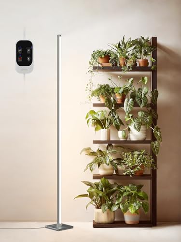 Standing Grow Light with Auto-Timer 36W Vertical Grow Lights for Indoor Plants 3 Light Modes 268 LEDs Detachable Full Spectrum Plant Lights for Wide Area Coverage in Indoor Plants (60IN-Silver)