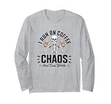 Café Caos Y Cuss Palabras Cráneo Gótico Esqueleto Humor Oscuro Manga Larga