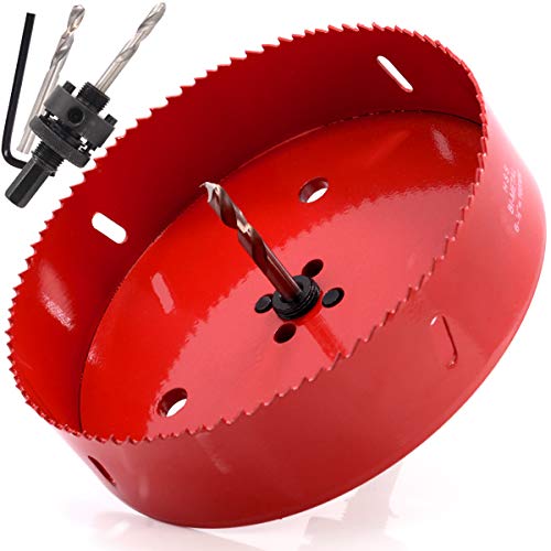Koopi 6 1/2 inch Hole Saw with Heavy Duty Arbor, 38mm Depth Bi-Metal