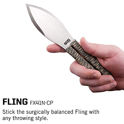 Sog Fling Throwing Knives- 3 Pack Balanced Throwing Knife Set With 2.8 Inch Steel Blades And 7 Feet Paracord Wrapped Handles- Black (Fx41N-Cp) #TOP5