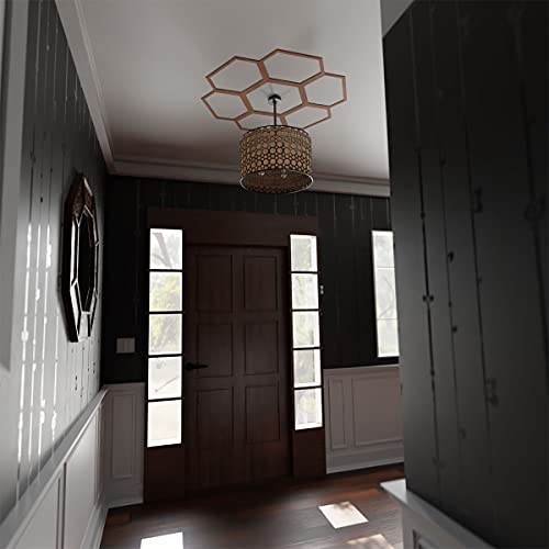Image of Ekena Millwork 16 inchOD x 5 5 /8 inchID x 3 /8 inchT Florin Wood Fretwork Pierced Ceiling Medallion, Wood (Paint Grade)