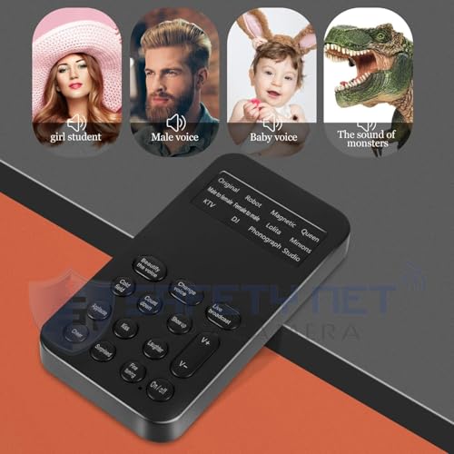 Image of SAFETYNET Voice Changer | Mini Voice Changer Sound Effects Machine Audio Card Sound Changer Plug & Play 8 Sound Effects for Live Streaming Online Chatting Singing for Smartphone Tablet PC