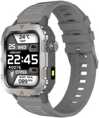 Image of MVC Enterprise Q11 Smartwatch, 2.01 inch TFT Display, Bluetooth 5.0, 100+ Sports Mode, Waterproof, Grey Strap