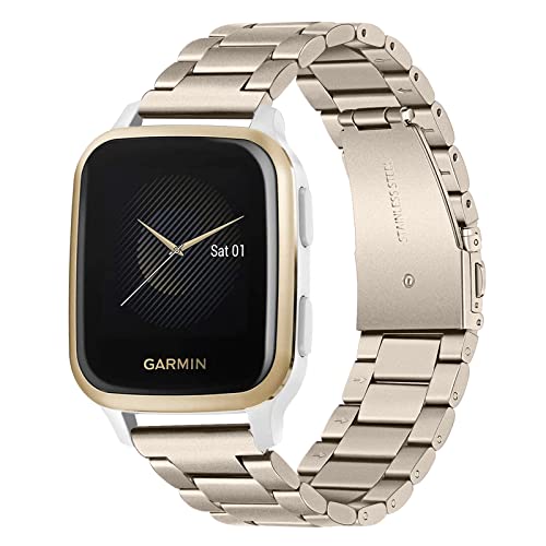 TRUMiRR Compatible with Garmin Vivoactive 6 5 3 Music/Forerunner 165/570 42 mm/Venu Sq 2 Music/Venu 2 Plus 43 mm/Vivomove Sport/Vivomove Trend Bracelet, 20 mm Mesh Woven Stainless Steel Metal Watch