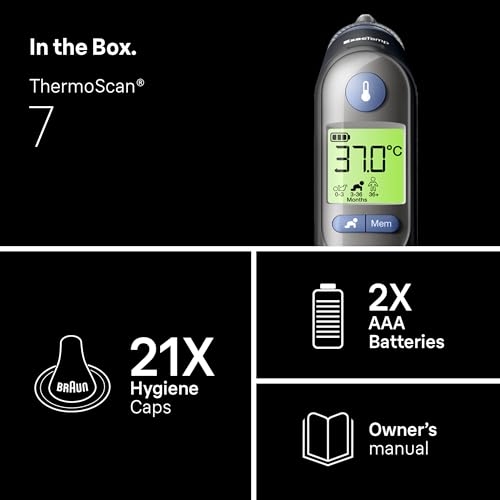 Braun ThermoScan 7 Ear thermometer - Age Precision Technology - Colour-coded Digital Display - Baby and Infant Friendly - #1 Brand among doctors(1)