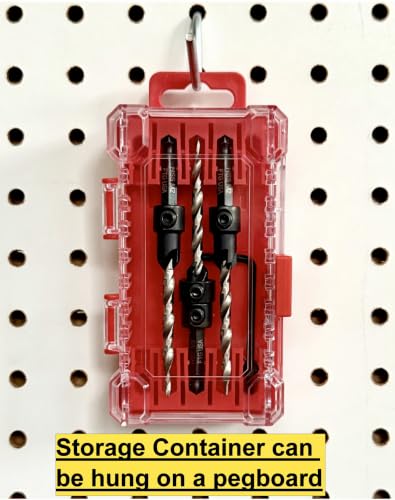 Image of FTG USA 3-Pk #10 (3 /16 inch) Countersink Drill Bit Set, 1 Stop, 1 Wrench & Case