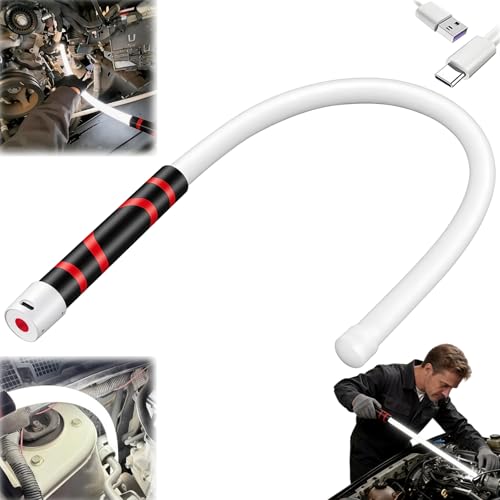 27 Bendable LED Flashlight Stick 2026 New Rechargeable Flexible Work Light 3 Brightness Levels Hands-Free Portable USB-C Lighting for Car Repair Mechanical Inspection Tight Spaces