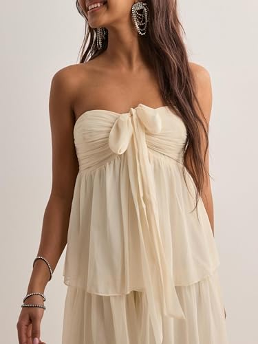 Image of Women Y2k Backless Long Dress Halter Tie Neck Maxi Dress Flowy Beach Sundress Summer Streetwear