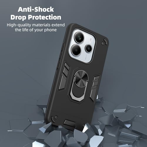 Image of NDCOM for Redmi Note 14 Back Cover | Premium Redmi Note 14 5G Back Cover | Protective Redmi Note 14 Cover | Ring Holder Case
