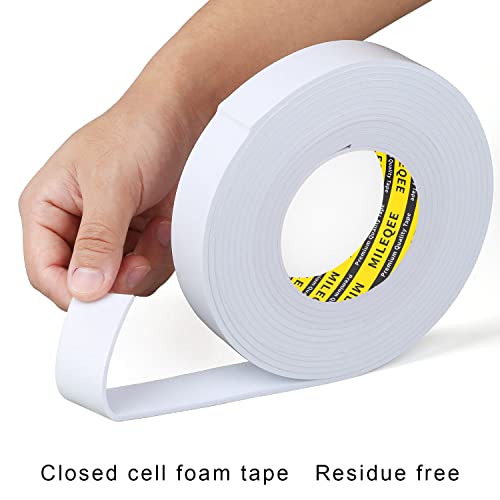 Image of Single-Sided Adhesive Foam Tape EVA White,1.18in x 16.4FT | Multipurpose Sponge Sealing Strip Window Door Insulation Table Edge Protector Wall Bumper Guards