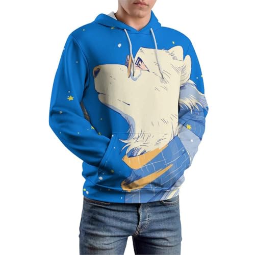 Sweat à capuche graphique chien blanc imprimé manches longues S - 6