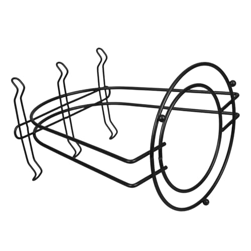 ASAKKURA Soporte Portavasos de Té de Hierro Negro con Base Redonda para 6 Tazas, Diseño Ligero y Almacenamiento Organizado para Cocina y Oficina