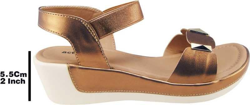 Image of Action Women's Platform Sandals| Block Heel| Glitter Embellished| Ankle Strap Bronze