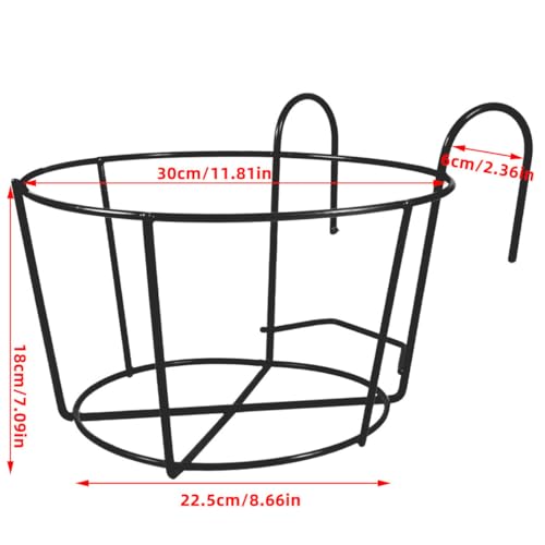 Support suspendu pour pot de fleurs balcon et jardinière en fer noir - 3