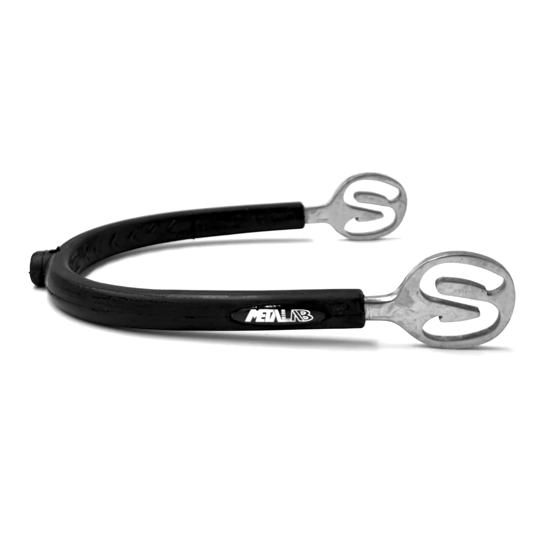 Equine Smile ES1095 ErgoSpur Soft Prince of Wales Track Riding Spurs with Rubber Riding Spurs Made of High-Quality Stainless Steel (L 12 mm - Men)