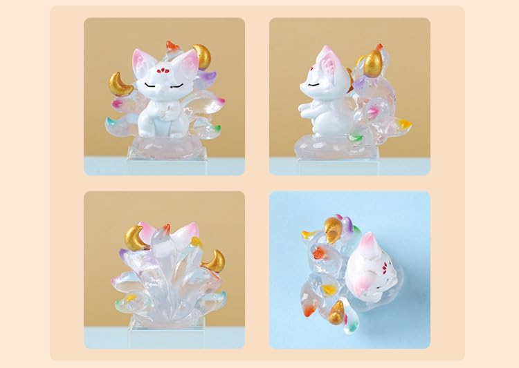 Amazon.co.jp: 水晶九尾の狐 7色セット フィギュア 透明感 かわいい