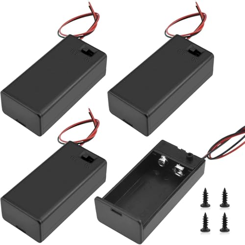 9V Battery Holder 3 Pack, 9 Volt Battery Holder with Switch, 9v Battery Case with Switch (9V) - image 1