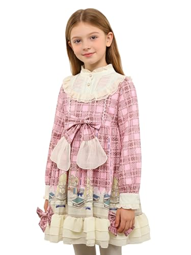 Robe Sweet Lolita rose pour fêtes thématiques d'Halloween et Noël enfants