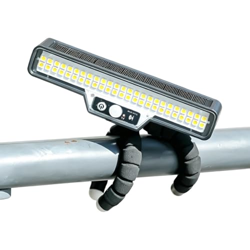 Iluminación exterior solar con sensor de movimiento y trípode flexible para barandillas
