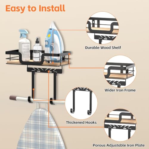 Ironing-Board-Hanger-Wall-Mount-TY-Shaped-Iron-Holder-for-Laundry-Rooms-Space-Saving-Holds-Iron-Ironing-Board-for-Utility-Room-Sewing-Room-Closet-Home-Decor-and-Storage-Black