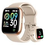 Bettdow SmartWatch Feminino 1.83' Full Touch, Assistente de voz Alexa, IP68 à Prova d'Água, Ligações Bluetooth, 100+ Modos Esportivos, Notificações Inteligentes, Compatível com iOS/Android (Ouro rosê)