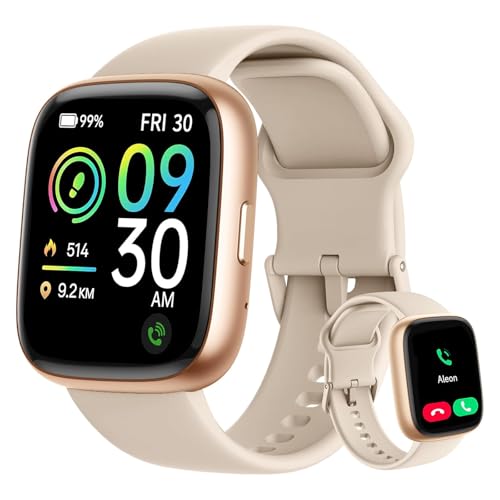 Bettdow SmartWatch Feminino 1.83' Full Touch, Assistente de voz Alexa, IP68 à Prova d'Água, Ligações Bluetooth, 100+ Modos Esportivos, Notificações Inteligentes, Compatível com iOS/Android (Ouro rosê)