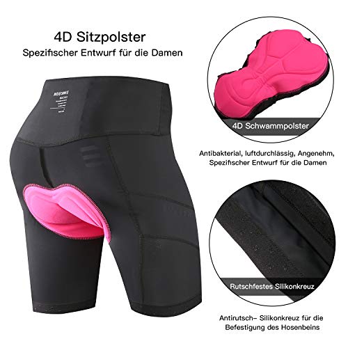 Fahrradhose Damen von NOOYME gepolstert 4D mit Tasche
