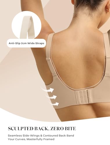 Image of COMFELIE Women Plunge No Underwire Bra Deep V Seamless Supportive Bras Buttery Smooth Comfort Soft Bralettes Underwear