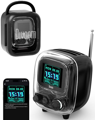 Divoom Tiivoo-2 Retro Bluetooth Speaker, FM Radio, Pixel Art Display, Black - image 1