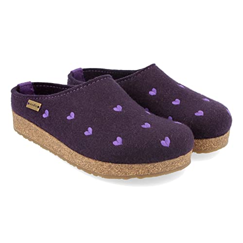 Image of HAFLINGER Cuoricini Felt Clog Wool Slipper
