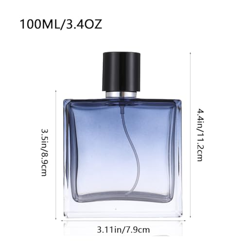 Enslz Refillable Cosmetic Spray Perfume Bottle, Empty Glass Fine Mist Atomizer Essential Oil Container for Travel 100ml /3.4oz (100ml)2