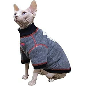 Bonaweite Hairless Cats Clothes for Spring Autumn Winter, Cat Sweaters Pajamas Jumpsuit for Sphynx, Cornish Rex, Devon Rex, Peterbald …