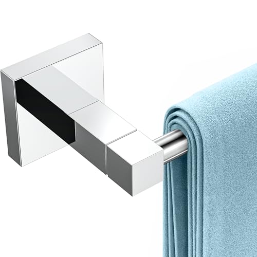 Bar 18 Inch, 304 Stainless Steel Towel Racks For Bathroom Wall Mounted, Heavy Duty Bath Towel Rod With Square Base(chrome)