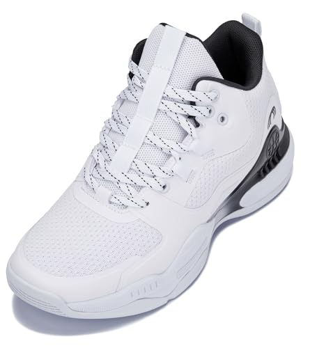 CALTO Men's Invisible Height Increasing Elevator Shoes - Basketball High-Top Sporty Sneakers - 3.0 Inches Taller